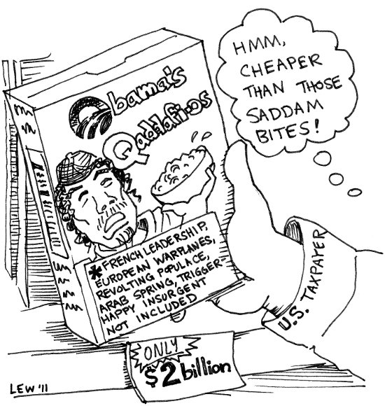 2011.10.25.qaddafi Political Cartoon: Truth in Advertising
